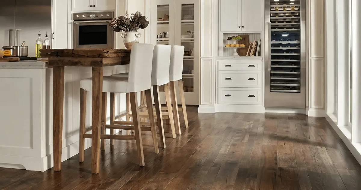 Professionally installed and refinished hardwood flooring in a residential home, showcasing smooth finish and natural wood tones in Chattanooga, TN