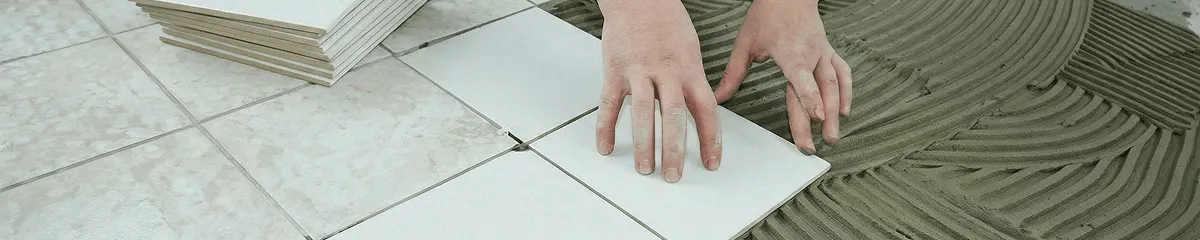 Professional installing white tile floors in Chattanooga, TN